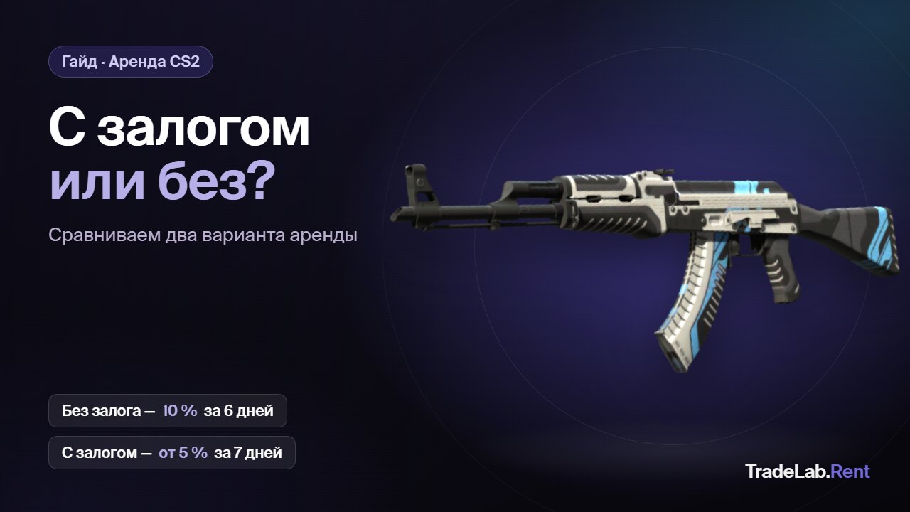Аренда скина с залогом или без залога: AK-47 Vulcan и ставки 10 % за 6 дней и от 5 % за 7 дней